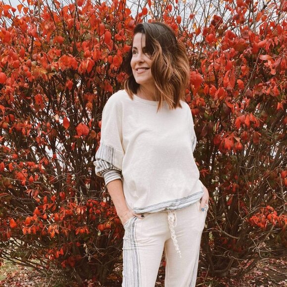 Eva Franco Chia Zen Stripe Sweatshirt Stripe 100% Cotton - Picture 4 of 9